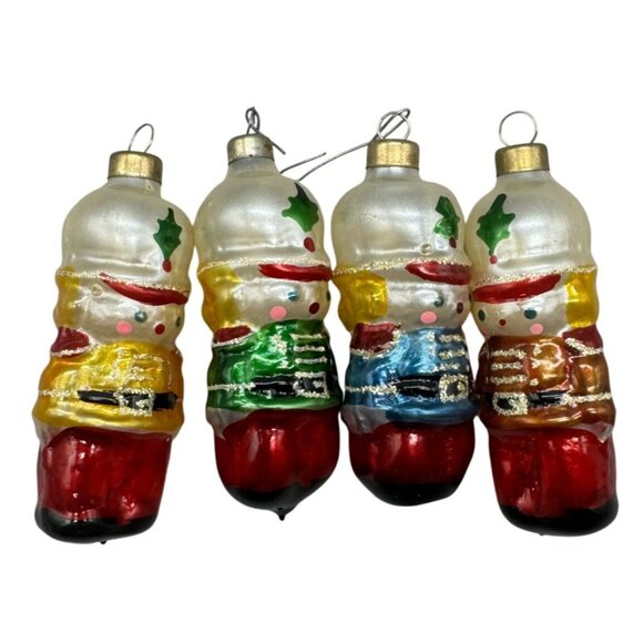 Vintage Glass Nutcracker Soldier Christmas Ornaments Set Of 4 READ - Picture 1 of 10